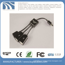 3 en 1 Adaptador del cable del anfitrión del eje de Micro USB OTG multi cable para Samsung / Tablet